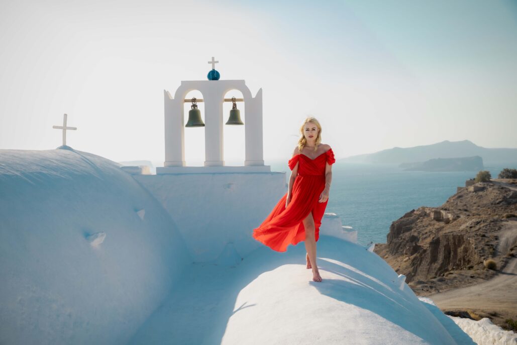 Flying Dress Photo Tour Santorini