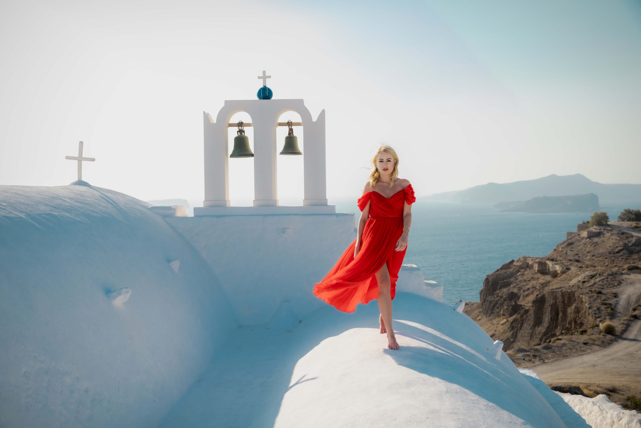 Flying Dress Photo Tour Santorini