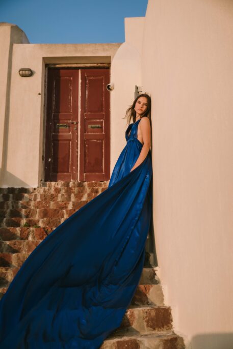 Flying Dress Photoshoot Intimate Santorini