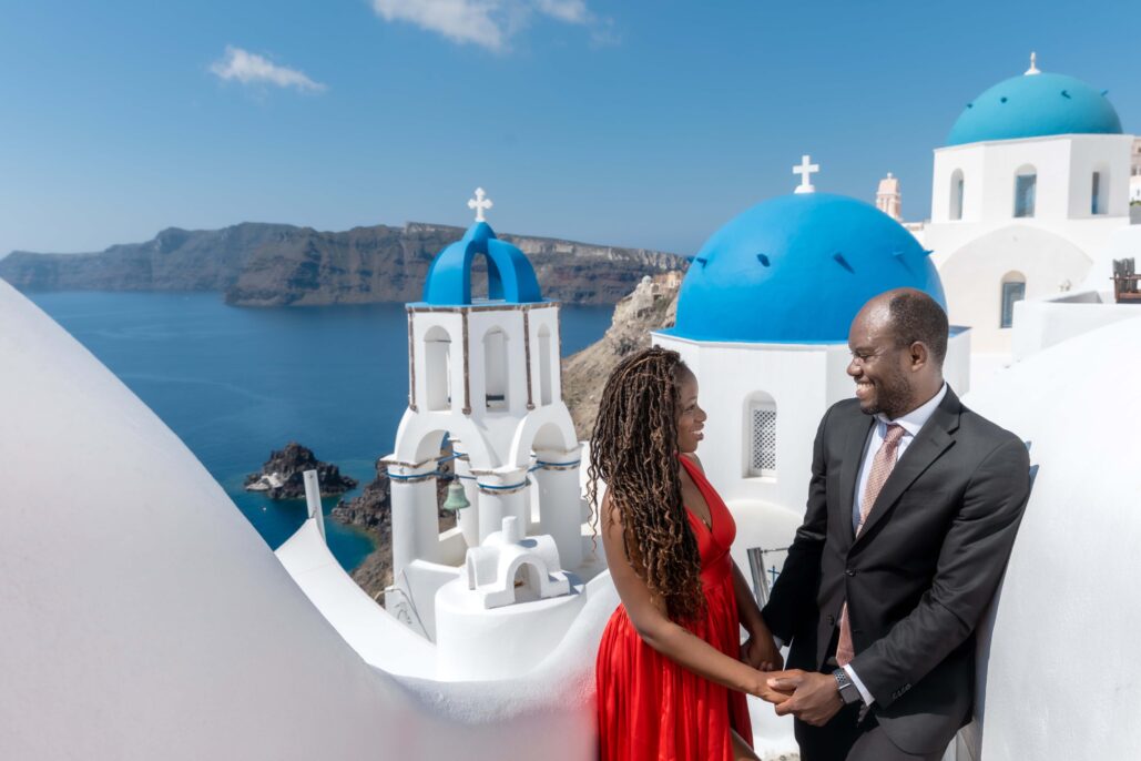 Flying Dress Photoshoot Intimate Santorini