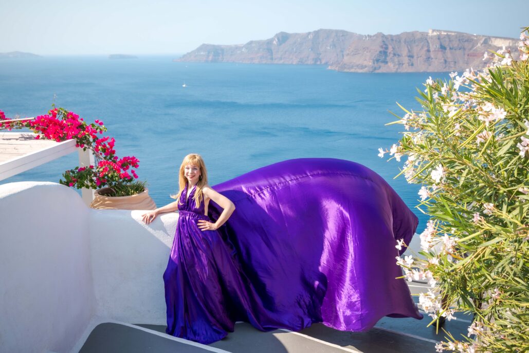 Flying Dress Photoshoot Intimate Santorini